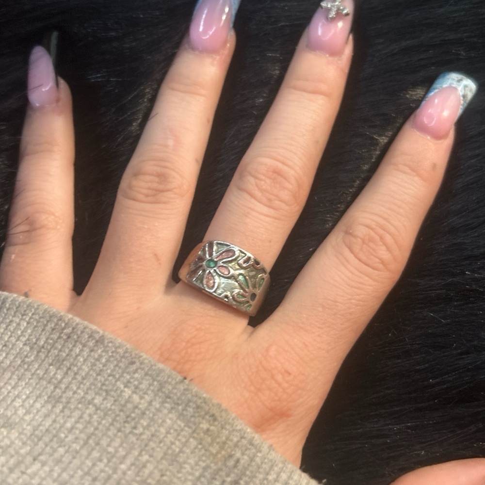 Silver Floral Ring